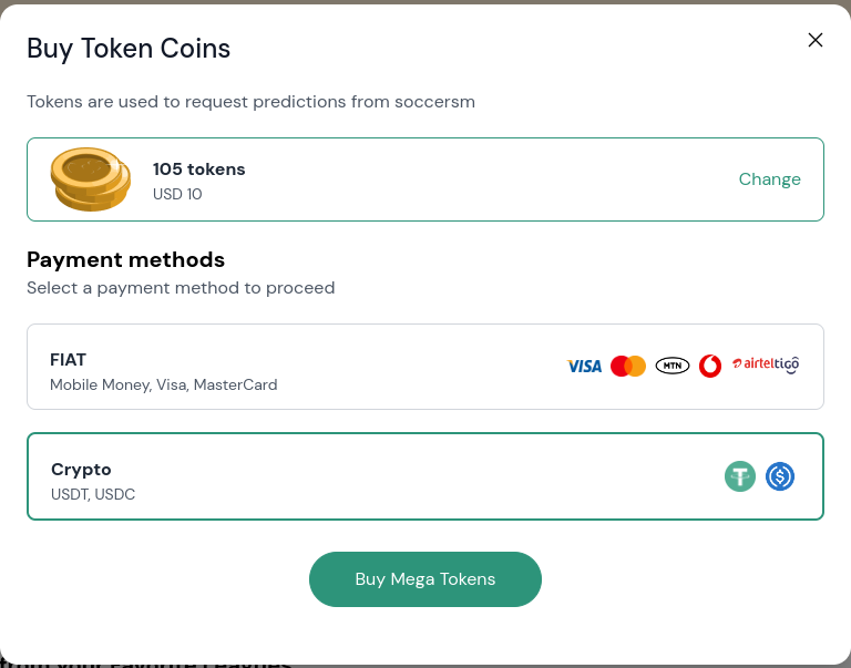 You can now buy Soccersm tokens with Crypto!